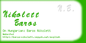 nikolett baros business card